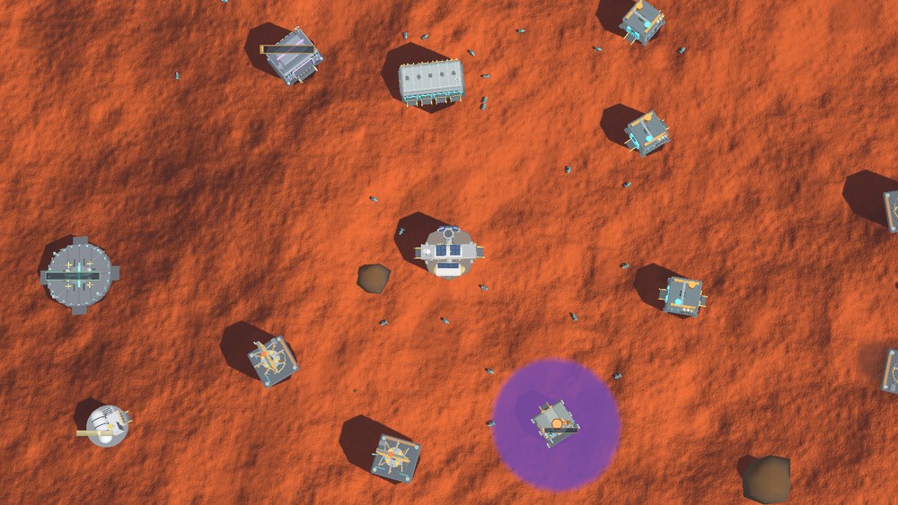 Two developing colonies on Mars
