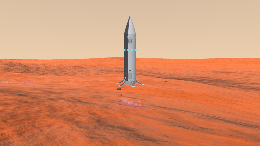 The Strizh ship on the surface of Mars