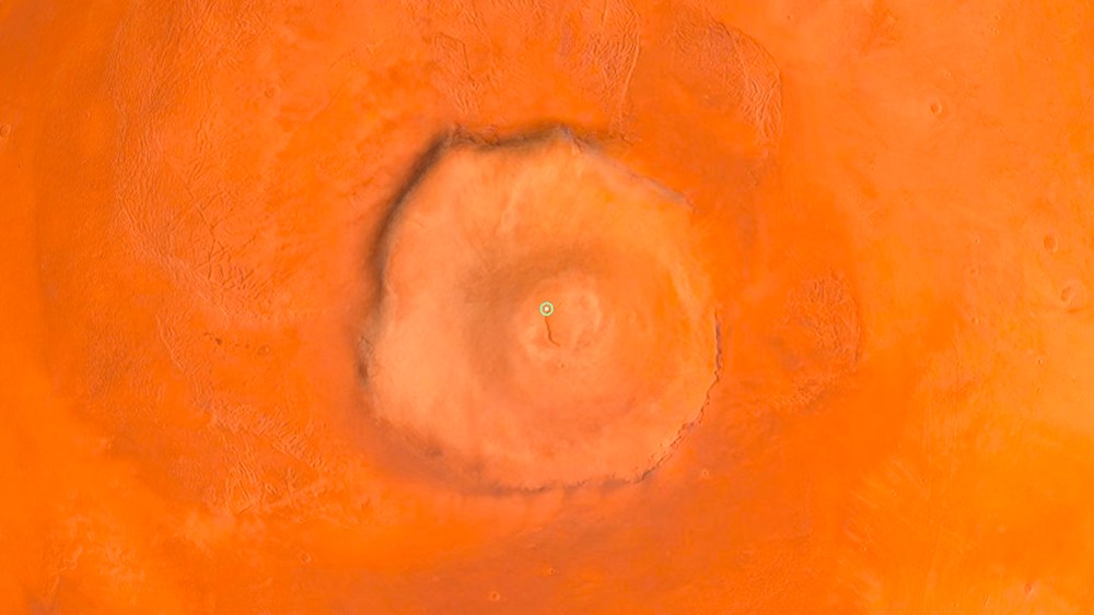 Olympus Mons on the Robosoma map of Mars